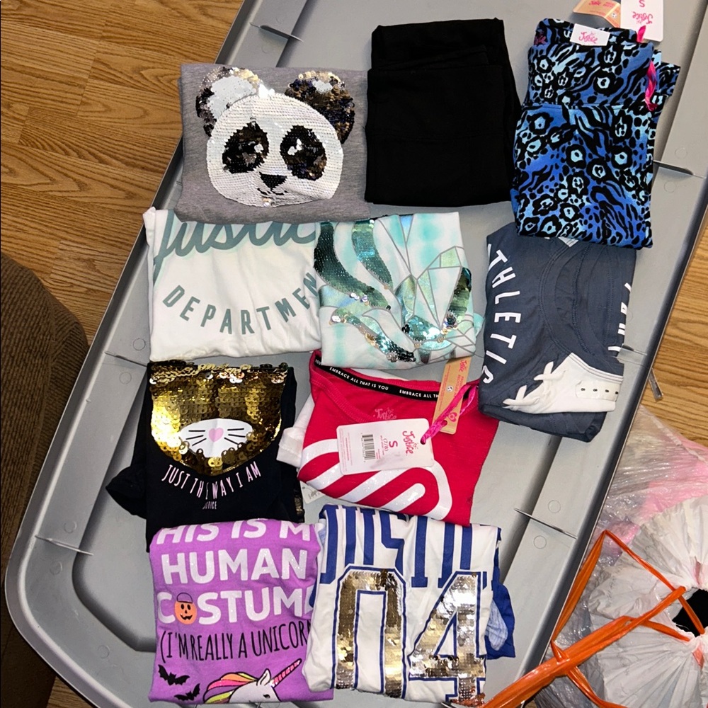 Huge bundle set lot Justice Girls Colorful Clothing Set NWT tee joggers leggings